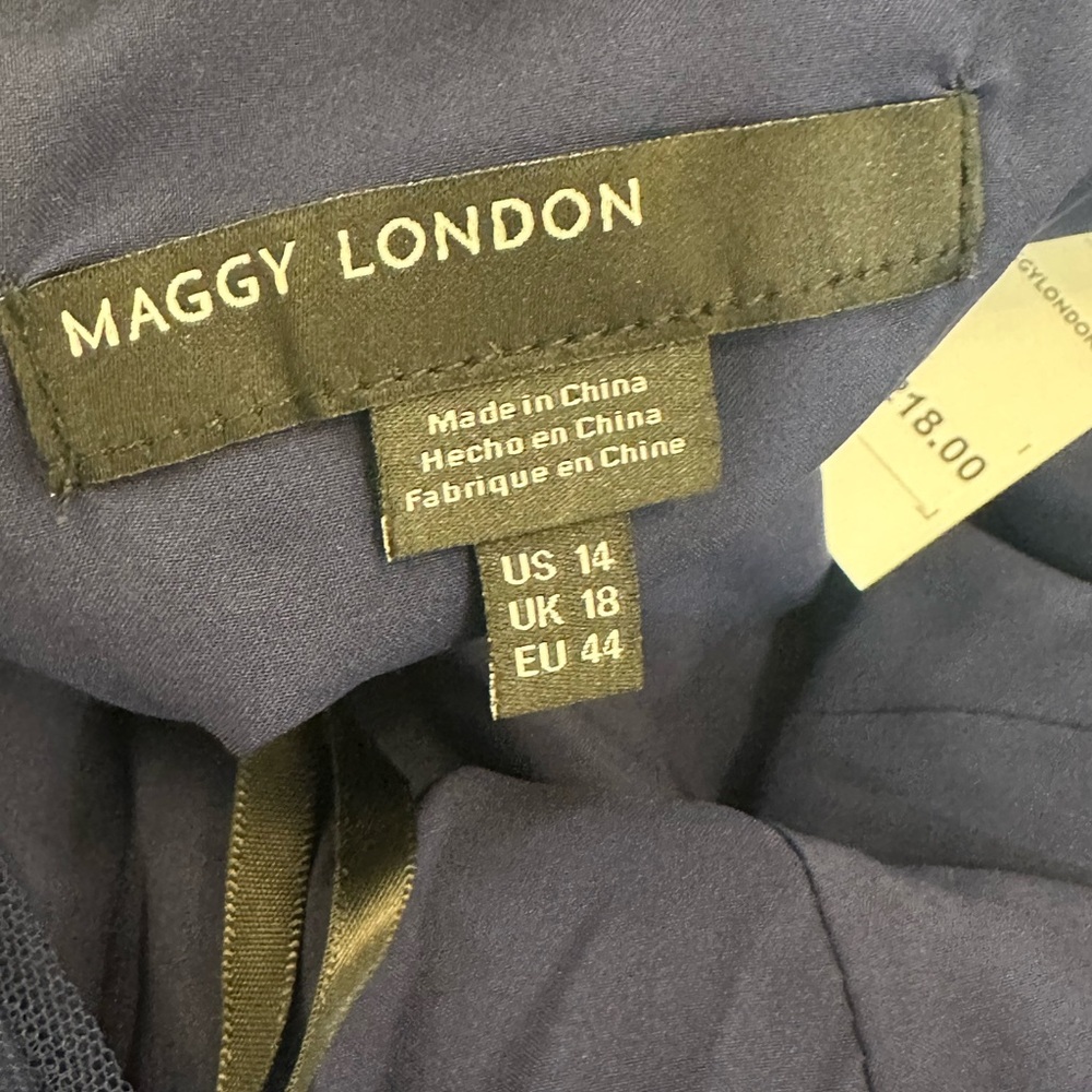 Maggy London Navy Embroidered Midi Dress - Picture 9 of 10